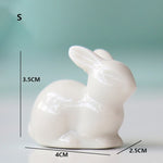 Charming Miniature Ceramic Rabbit Ornament Decor  Clean Vanilla Store