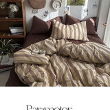 Bedding Set Ins Ambiance Blue Coffee Grid, 4-Piece Set