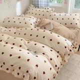4pcs Floral Korean Lace Duvet Cover Set