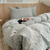 Korean Cotton Pink Stripes Duvet Cover 150x200 Size