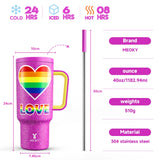 Meoky 40oz Tumbler with Straw, Insulated Car Mug