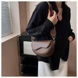 Small Leather Saddle Armpit Bags for Women Summer