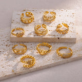 Fashion Gold Color Stainless Steel Ring with Crystal Zircon