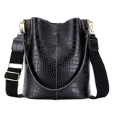 Large-Capacity Crocodile Pattern Leather Crossbody Bag  Clean Vanilla Store