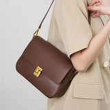 Genuine Leather Women's Handbag 2025 Luxury Tofu Bag