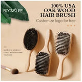 BOOMSLIFE Boar Bristle Hair Brush for Women
