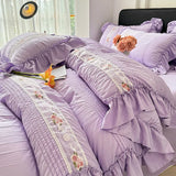 Korean Princess Lace Ruffles Bedding Set 3/4Pcs
