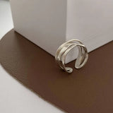 VENTFILLE 925 Sterling Silver Water Droplets Cross Ring
