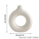 Imitation Ceramic Pure White Vase Donut Design  Clean Vanilla Store