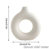 Imitation Ceramic Pure White Vase Donut Design  Clean Vanilla Store