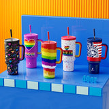 Meoky 40oz Tumbler with Straw, Insulated Car Mug