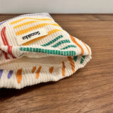 Colorful Striped Small Corduroy Cosmetic Bag
