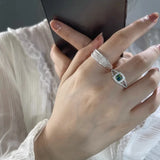 VENTFILLE 925 Sterling Silver Water Droplets Cross Ring