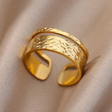 Gold Color Stainless Steel Rings for Women Men