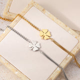 Stainless Steel Lucky Clovers Pendant Bracelet for Women