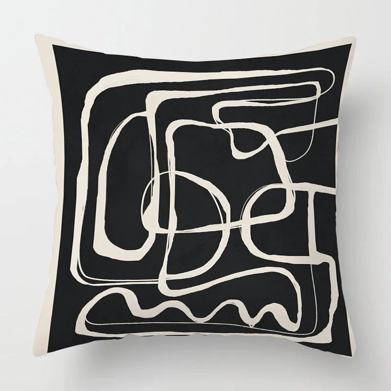 Scandinavian Abstract Style Pillow Cover 18x18 inches