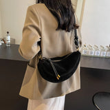 Faux Suede Hobo Shoulder Bag for Women 2025 Fashion