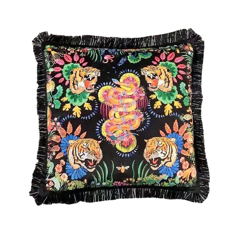 Luxury Tiger Printing Velvet Pillowcase 45x45cm