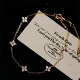 2024 New Crystal Flower Stainless Steel Bracelet Women
