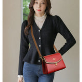 High Quality PU Leather 2 Strap Shoulder Bag