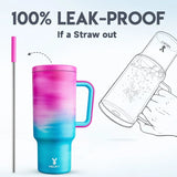 Meoky 40oz Tumbler with Straw, Insulated Car Mug