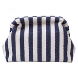 Striped Ruched Cloud Purse Summer Beach Clutch Bag
