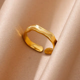 Minimalist Stainless Steel Geometric Rings for Women