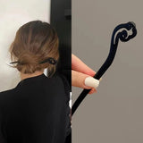 New Women Fashion Simple Black Wood Hairpin