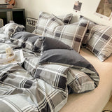 Skin-Friendly Quilt Cover Plaid Duvet Covers Double Side