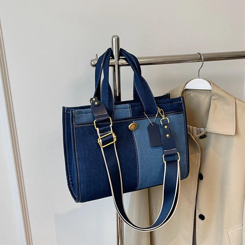 Large Capacity Handbag for Women 2024, Denim Tote