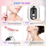 EMS Face Neck Lift Beauty Device Facial Massager Red Light Therapy Double Chin Remover Skin Rejuvenation Tightening Anti Wrinkle - Clean Vanilla