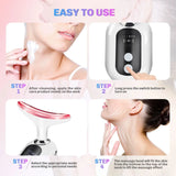 EMS Face Neck Lift Beauty Device Facial Massager Red Light Therapy Double Chin Remover Skin Rejuvenation Tightening Anti Wrinkle - Clean Vanilla