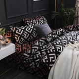 Luxury Black Bedding Comforter Set with Pillow Case