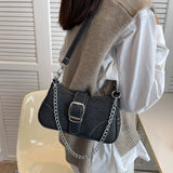 Chic Denim Tote Shoulder Bag for Women, Casual Style
