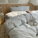 Korean Cotton Pink Stripes Duvet Cover 150x200 Size