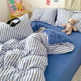 Pink Stripe Bedding Duvet Cover Set with Pillowcase