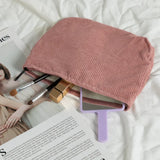Large Capacity Corduroy Cosmetic Bag for Travel