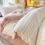 INS Gentle Pink Rose Bedding Set for Girls Women Kawaii 4 pcs
