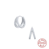 CANNER Double Circle 925 Silver Hoop Earrings