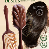 Luxurious Sandalwood Hair Brush for Scalp Massage
