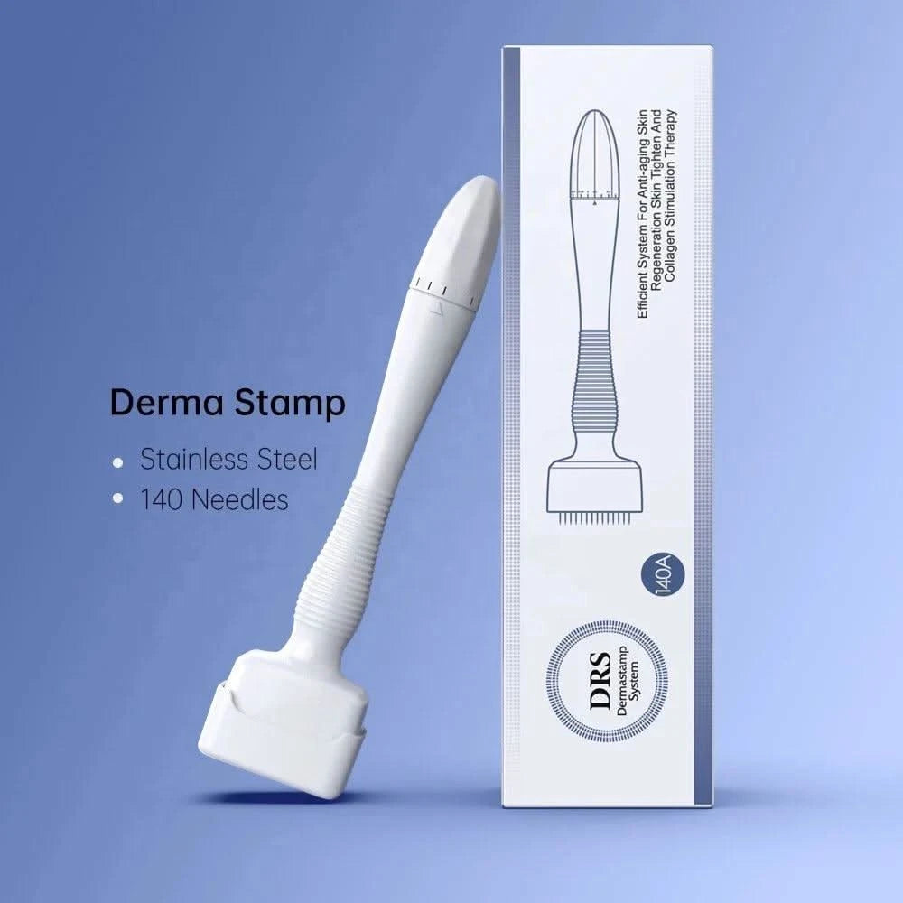 Derma Stamp Roller DRS140A Adjustable Needle Microneedle Derma Rolling System Demaroller Microneedling Therapy for Skin & Hair Growth - Clean Vanilla