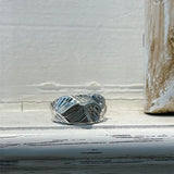 VENTFILLE 925 Sterling Silver Water Droplets Cross Ring
