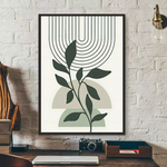 Green Leaf Geometry Line Matisse Art Print HD  Clean Vanilla Store