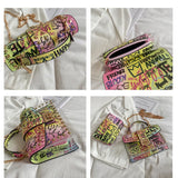 Women Studded Graffiti Crossbody Shoulder Bag 2023