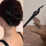 New Women Fashion Simple Black Wood Hairpin