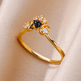 Gold Color Stainless Steel Adjustable Heart Ring