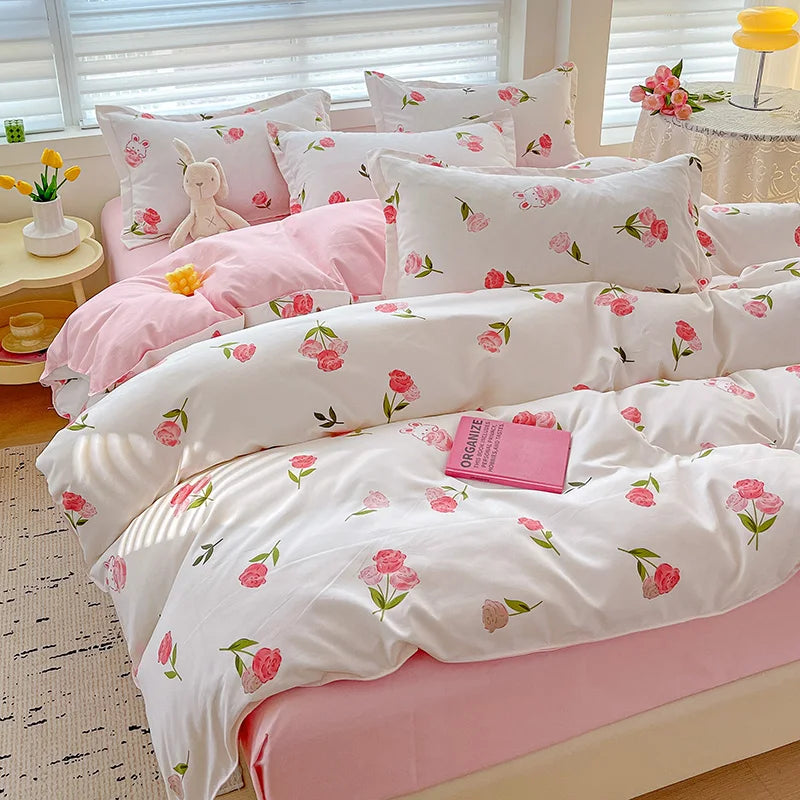 Fresh Style 100% Cotton Bedding Set 4pcs