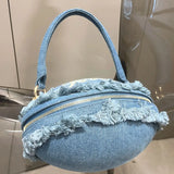 Luxury Designer Denim Ball Shape Evening Clutch Bag