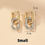 Stainless Steel Gold Geometric Hoop Earrings for Women