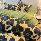 Korean Style Blue Letter Bedding Set for All Sizes 4 pcs